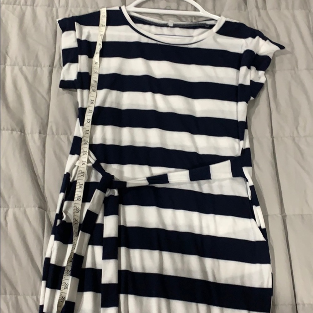 Nave and White Striped knit dress size medium